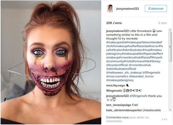 Les épouvantables et incroyables maquillages de Jessy Malone