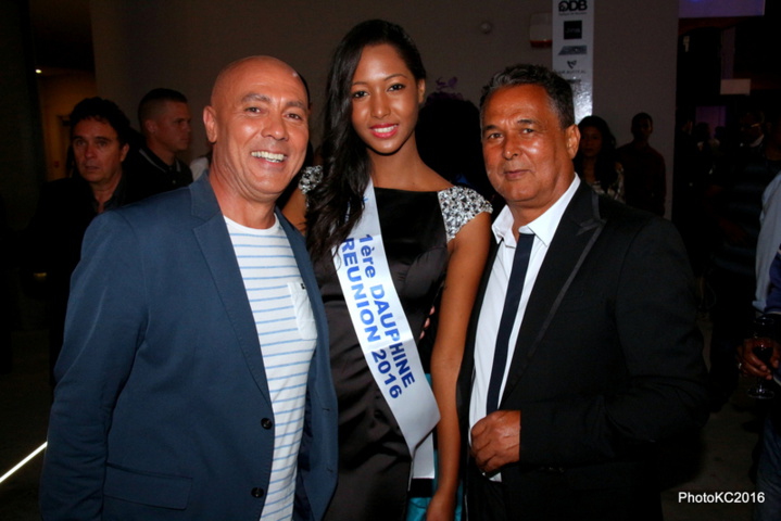 Dominique Barret, Raïssa Cardarsi 1ère Dauphine de Miss Réunion 2016 et Denis Vergoz