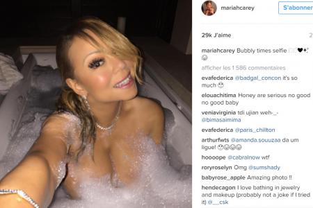  Mariah Carey nue dans un bain d'Evian