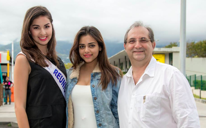Miss Réunion, Miss India et Stéphane Fouassin, le président de l'IRT Miss Réunion, Miss India et Stéphane Fouassin, le président de l'IRT