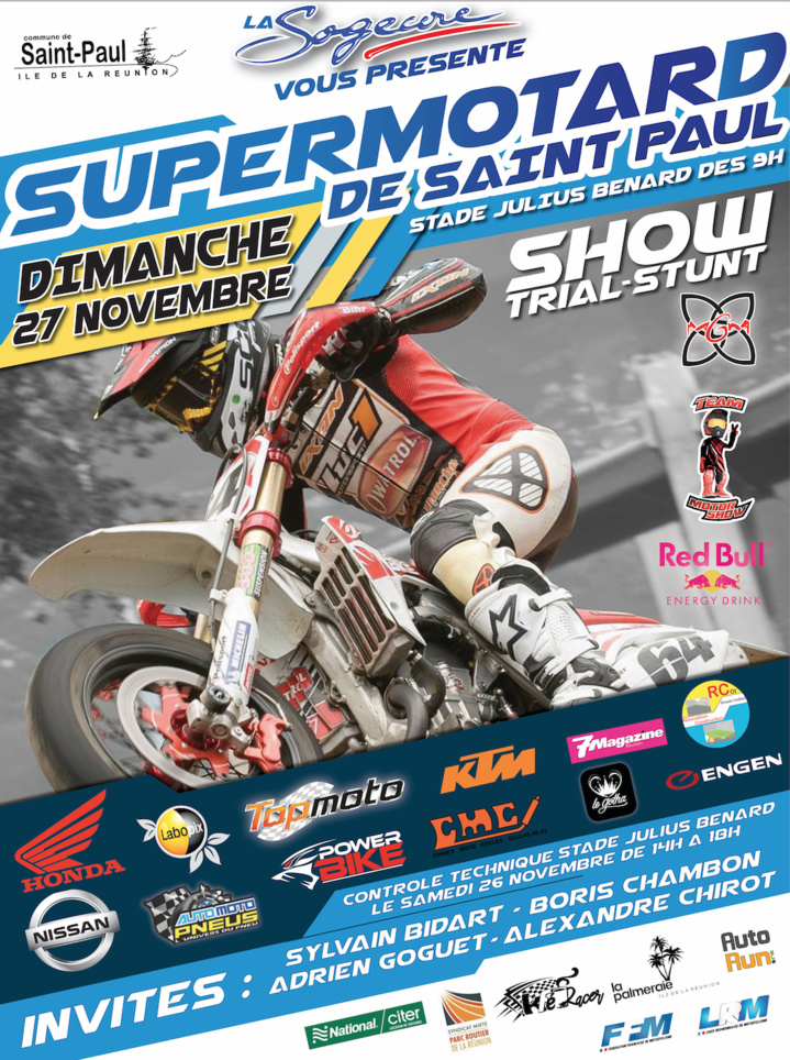 Supermotard à Saint-Paul ce dimanche: avec des pilotes invités de haut niveau!