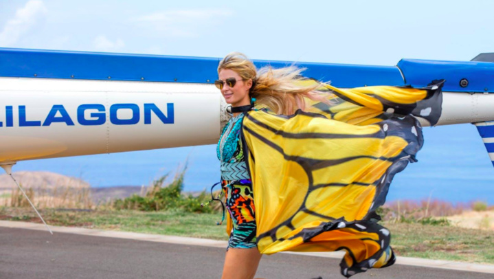 Paris Hilton, en l'air à La Réunion