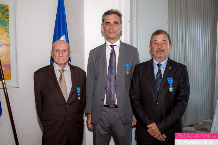 Paul Versini-Trollé, le Préfet de La Réunion Dominique Sorain, et Jacques Laravine Paul Versini-Trollé, le Préfet de La Réunion Dominique Sorain, et Jacques Laravine