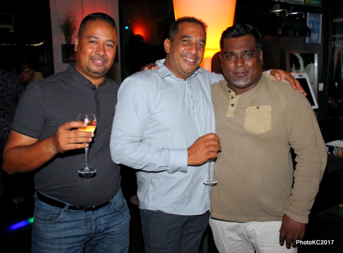 J Louis Moutoussamy d'ADM Transport, JF Bovalo et Krishna Andy restaurateur