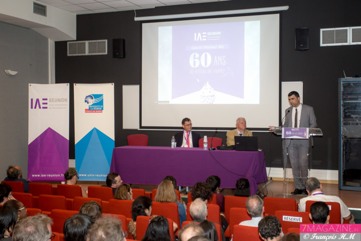 Lors des discours officiels, Frédéric Miranville, président de l'Université au micro Lors des discours officiels, Frédéric Miranville, président de l'Université au micro