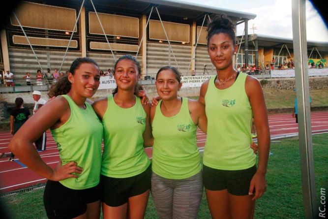 Les filles du CA Plaine des Cafres, victorieuses sur le relais 4X100m Les filles du CA Plaine des Cafres, victorieuses sur le relais 4X100m