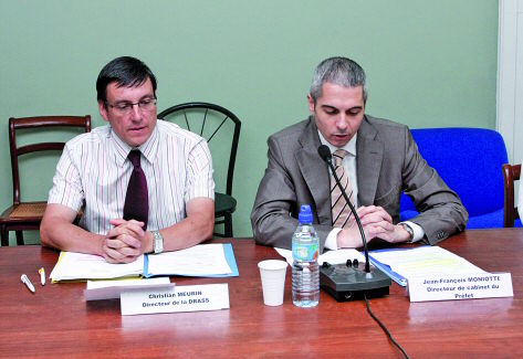 Christian Meurin, Directeur de la DRASS,  Jean François Moniotte, directeur de cabinet du Préfet