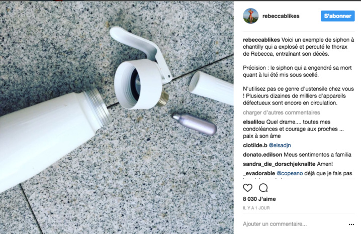 Décès d’une célèbre blogueuse fitness française après l’explosion d’un siphon à chantilly