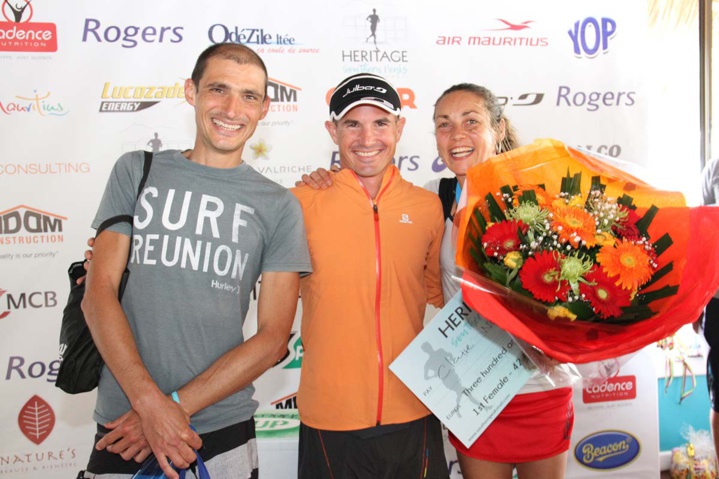 Les félicitations du boss Simon Desveaux à Claire Nedellec et à Benjamin Dufour