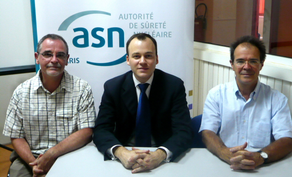 Paul Cillard, inspecteur de la radioprotection à l'ASN, Mathias Lelièvre, chef de la division de Paris de l'ASN, et Pascal Gouëzel, inspecteur de la radioprotection à l'ASN