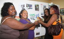 Champagne pour Christelle, Anaïs, Carine et Murielle , qui se sont distinguées lors du championnat de l'été austral à Champ-Fleury.