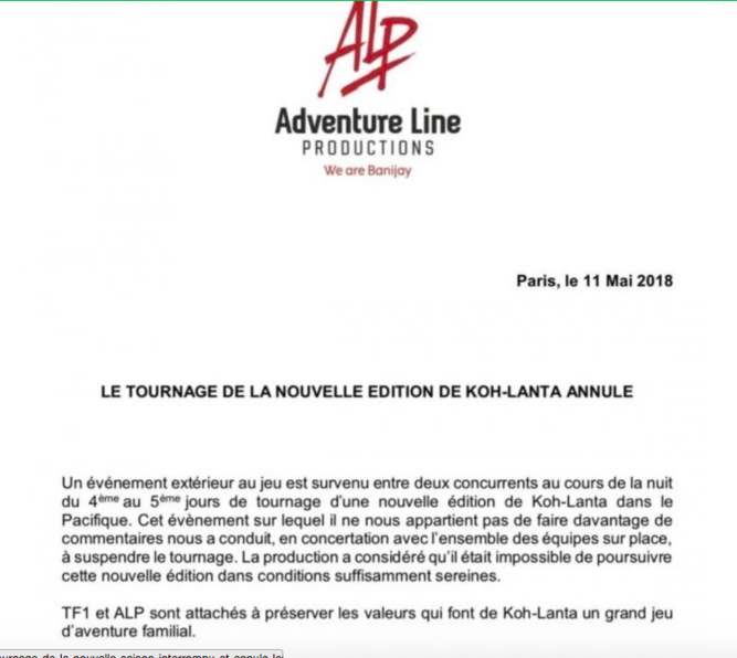 Koh Lanta suspend le tournage de la nouvelle saison... Koh Lanta suspend le tournage de la nouvelle saison...
