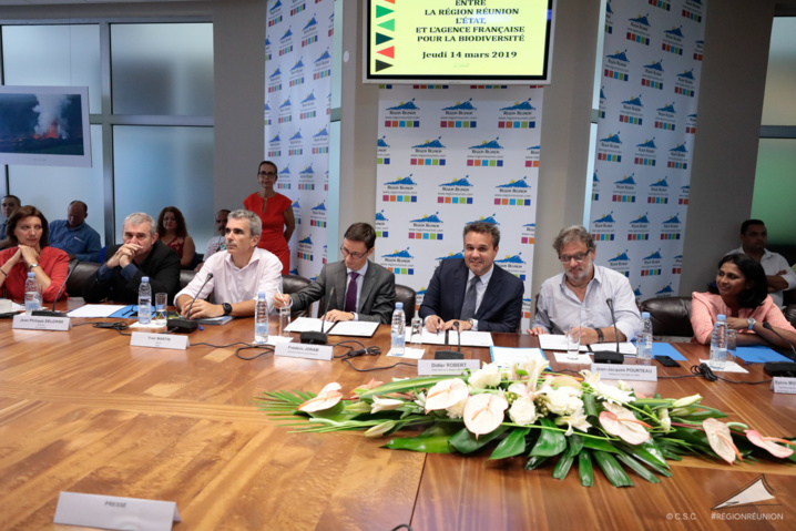 Signature d’une convention entre la Région, l’Etat et l’Agence Française de Biodiversité Signature d’une convention entre la Région, l’Etat et l’Agence Française de Biodiversité