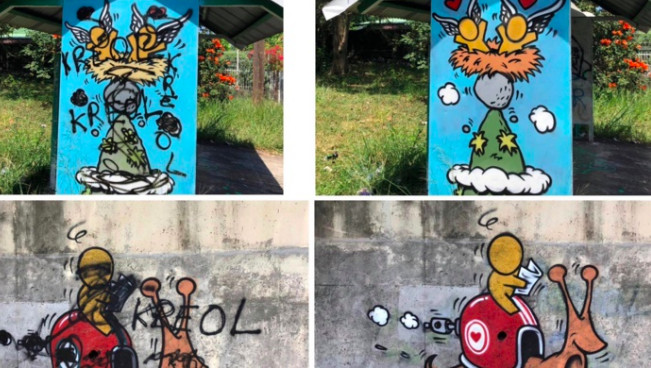 La réponse au vandale du célèbre graffeur Jace : "La kouyonis na poin koulèr !"