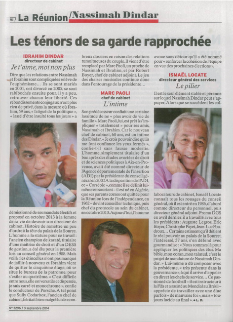 Nassimah en Une de L'Express édition Réunion Nassimah en Une de L'Express édition Réunion