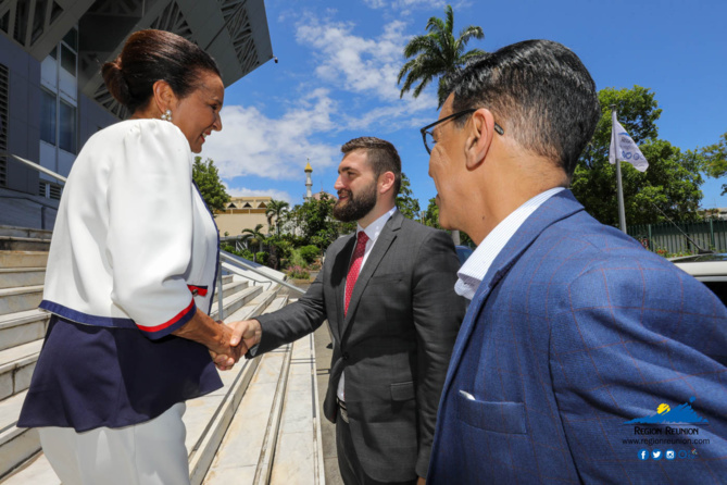 Huguette Bello reçoit les députés européens Andrey Novakov et Younous Omarjee Huguette Bello reçoit les députés européens Andrey Novakov et Younous Omarjee