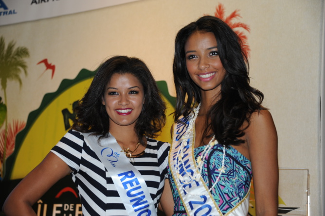 Ingreed Mercredi, Miss Réunion 2014, et Flora Coquerel, Miss France 2014 Ingreed Mercredi, Miss Réunion 2014, et Flora Coquerel, Miss France 2014