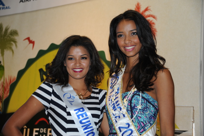 Ingreed Mercredi, Miss Réunion 2014, et Flora Coquerel, Miss France 2014