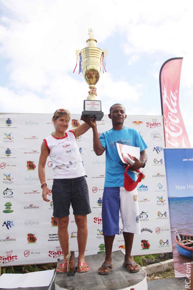 Maud Gobert et Emilien Joseph André, les grands vainqueurs de la 5ème édition du Trail de Rodrigues Maud Gobert et Emilien Joseph André, les grands vainqueurs de la 5ème édition du Trail de Rodrigues