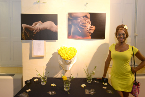 Guylène de GJ Créations qui a fait la scénographie florale de l’expo Guylène de GJ Créations qui a fait la scénographie florale de l’expo