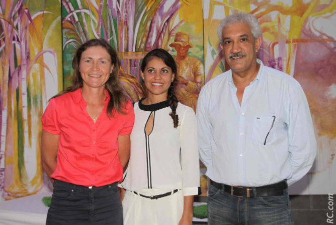 Virginie K/Bidy, Maryse Doki-Thonon, de la Région Réunion, et Azeddine Bouali Virginie K/Bidy, Maryse Doki-Thonon, de la Région Réunion, et Azeddine Bouali