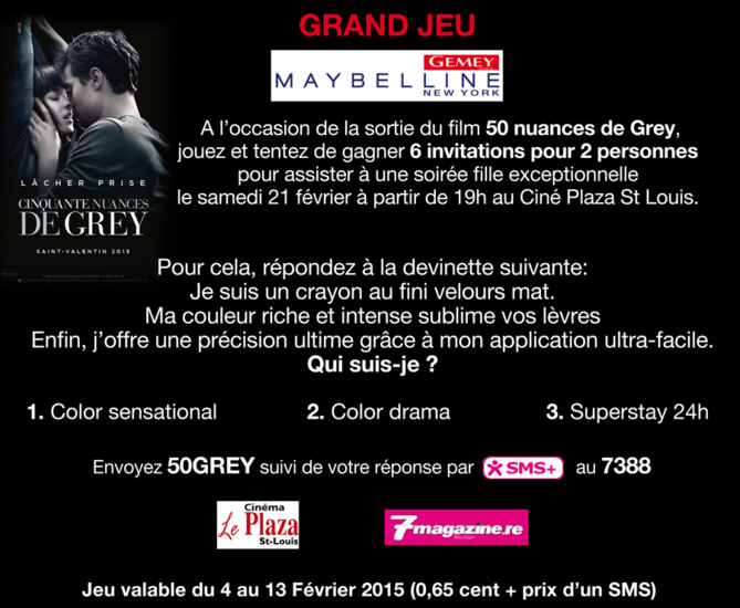 Grand Jeux Gemey Maybelline <br> 50 nuances de Grey Grand Jeux Gemey Maybelline <br> 50 nuances de Grey
