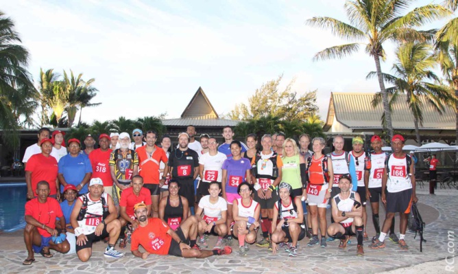 Les Réunionnais toujours nombreux au Trail de Rodrigues. Ici à Cotton Bay, avant le grand départ