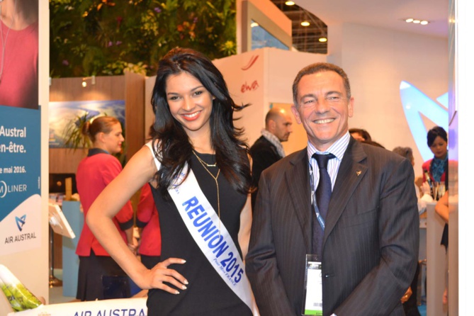 Miss Réunion avec Jean-Marc Grazzini, directeur général Air Austral Miss Réunion avec Jean-Marc Grazzini, directeur général Air Austral