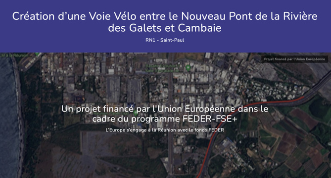 RN1– Saint-Paul – Création d’une voie vélo entre le nouveau pont de la Rivière des Galets et Cambaie RN1– Saint-Paul – Création d’une voie vélo entre le nouveau pont de la Rivière des Galets et Cambaie