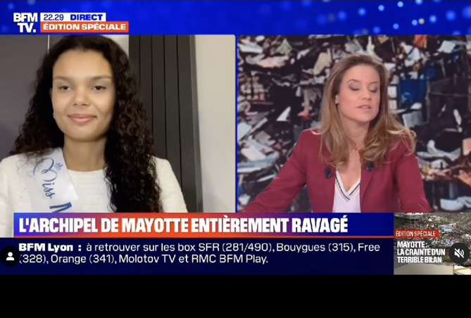Miss Mayotte évoque le désastre Chido Miss Mayotte évoque le désastre Chido