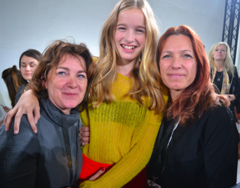 Léia avec sa maman Christine et sa marraine, venues la soutenir à Milan Léia avec sa maman Christine et sa marraine, venues la soutenir à Milan