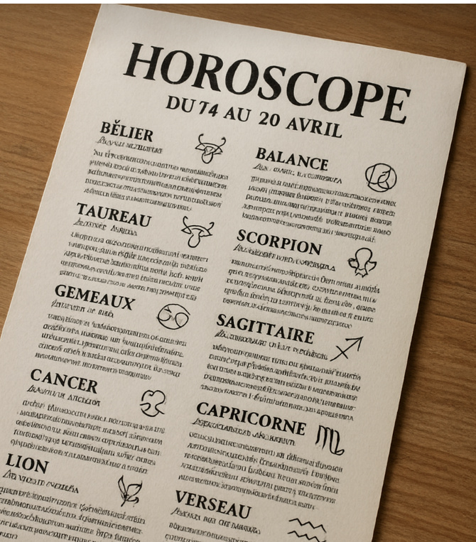 Horoscope de la semaine du 14 au 20 avril Horoscope de la semaine du 14 au 20 avril