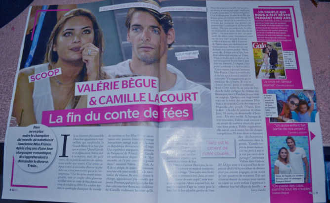 En Une de Public<br> Valérie Bègue/Camille Lacourt, c'est fini!