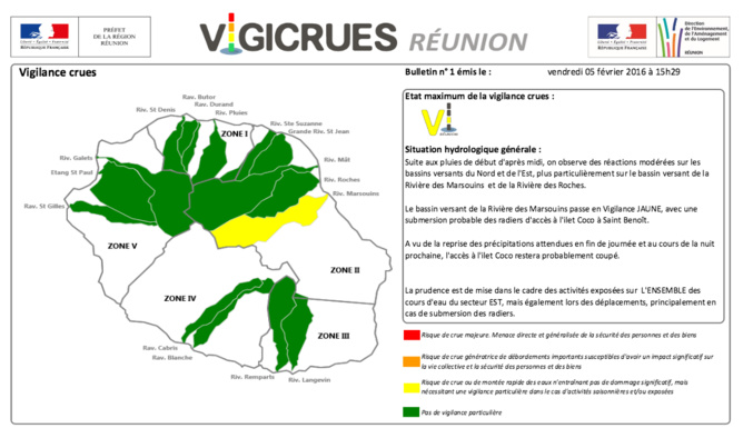 Un bulletin de vigilance crue utilisé pour la deuxième fois à La Réunion