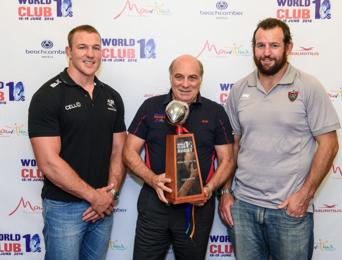 Jean Deysel de The Sharks, Arnaud Martin directeur de la MTPA, Carl Hayman de Toulon