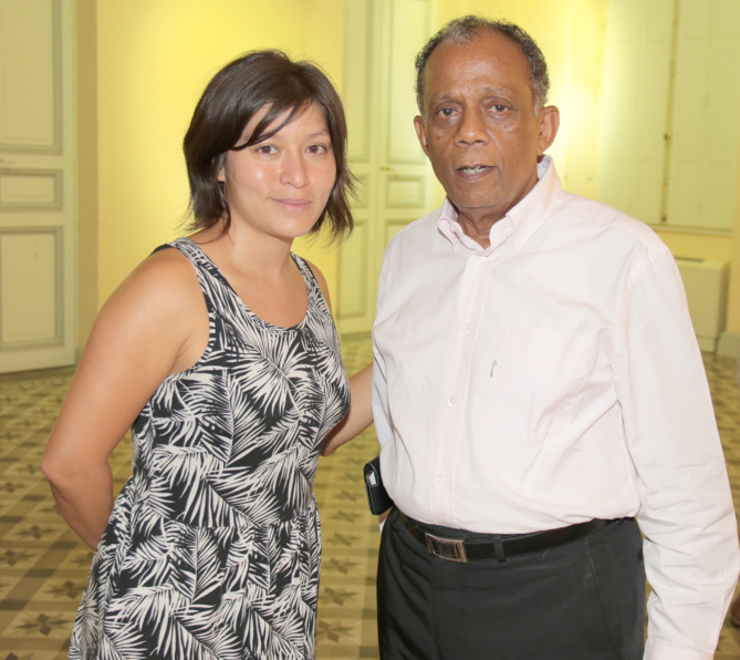 Gilbert Annette avec Christelle Chon-Nam, membre très active de la JCE Saint-Denis et citée en exemple!