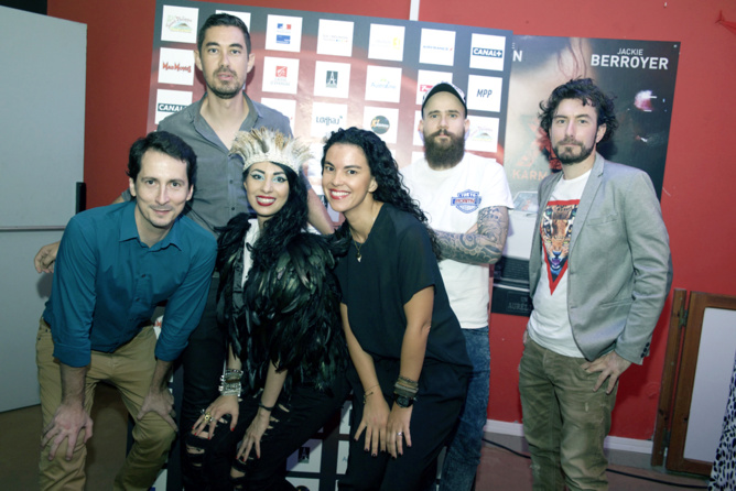 Aurélia et Nicolas Luquet, son proche collaborateur (à droite), avec les partenaires du festival Aurélia et Nicolas Luquet, son proche collaborateur (à droite), avec les partenaires du festival