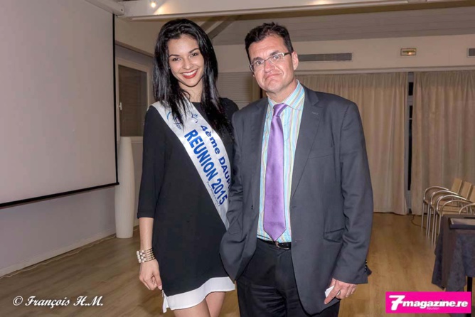 Azuima Issa, Miss Réunion 2015 et 4ème dauphine de Miss France 2016, avec Atanase Périfan Azuima Issa, Miss Réunion 2015 et 4ème dauphine de Miss France 2016, avec Atanase Périfan
