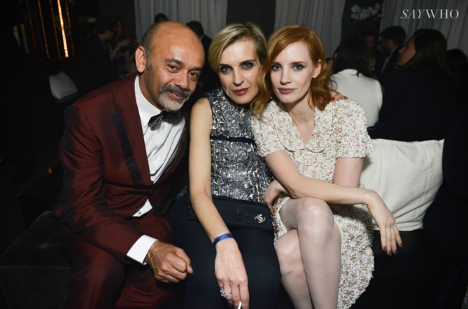 Christian Louboutin, Melita Toscan du Plantier et Jessica Chastain Christian Louboutin, Melita Toscan du Plantier et Jessica Chastain