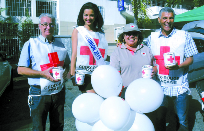 Quête Nationale de la Croix Rouge<br>Azuima Issa et Jean-Louis Prianon marraine et parrain Quête Nationale de la Croix Rouge<br>Azuima Issa et Jean-Louis Prianon marraine et parrain
