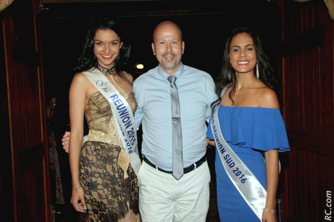 Azuima Issa, Miss Réunion 2015, Patrice Péta, directeur Palm Hotel & Spa*****, Anaïs Picard, Miss Réunion Sud 2016