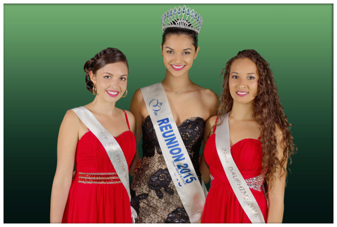 Azuima avec les dauphines Lisa Payet et Nelly Bancala Azuima avec les dauphines Lisa Payet et Nelly Bancala