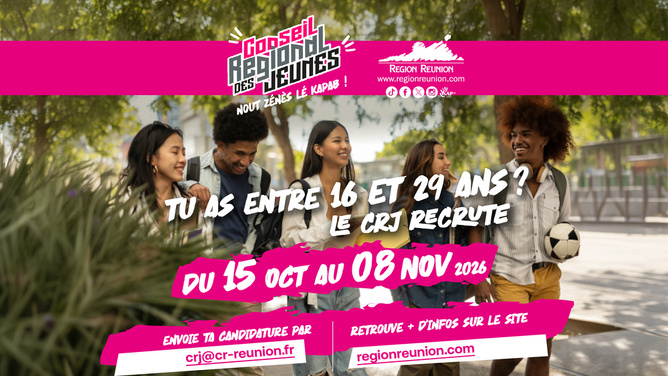 Conseil Régional des Jeunes : 12 nouvelles places pour faire entendre la voix de la jeunesse réunionnaise ! Conseil Régional des Jeunes : 12 nouvelles places pour faire entendre la voix de la jeunesse réunionnaise !