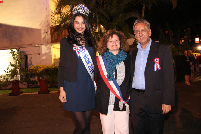 Azuima Issa, Isabelle Paris, adjointe au maire, et Aziz Patel, délégué Miss France