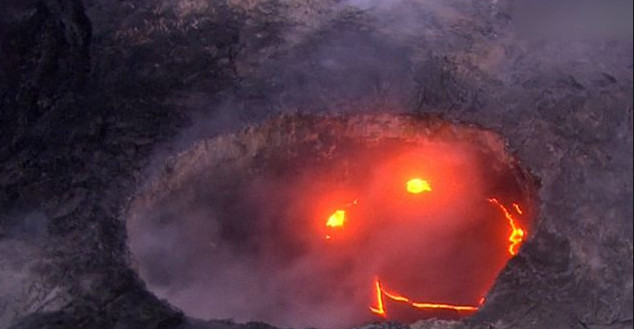 L'incroyable smiley du volcan Kilauea