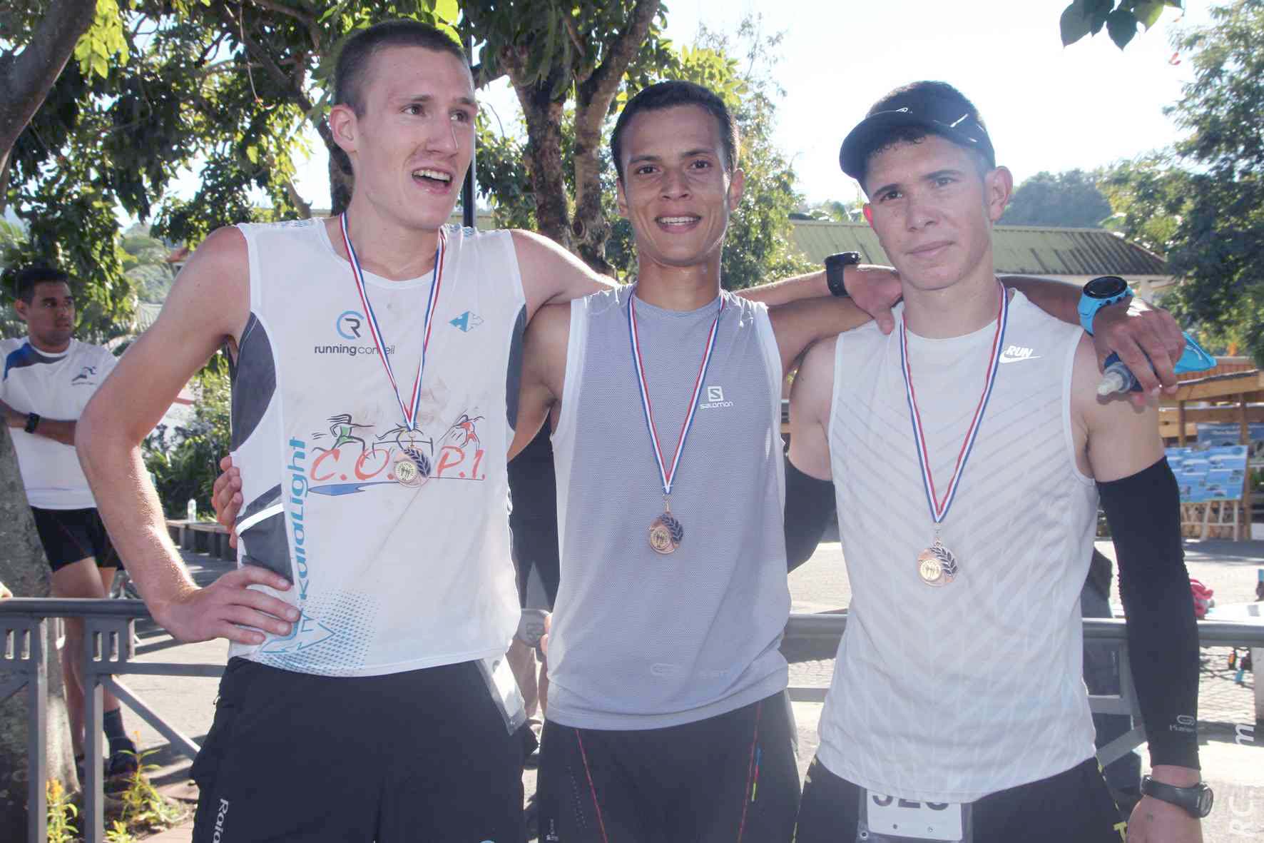 Le podium du jour : Julien Hoarau, Bruno Geoffroy et Mickaël Mutschler