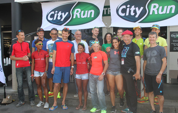 Plusieurs champions étaient à Run-City pour l'inauguration d'un nouveau magasin City.