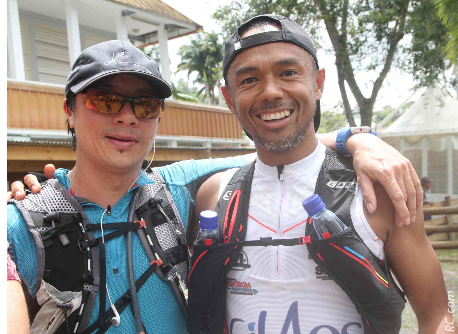 Gino Lee Song Yin du Team Cilaos et Olivier Chane.