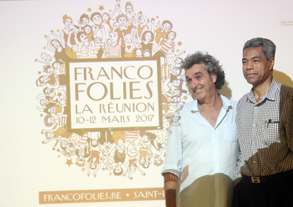 Jérôme Galabert de Sakifo Production et Herman Rifosta adjoint délégué à la culture à la mairie de Saint-Pierre sur la même longueur d'ondes pour les Francofolies