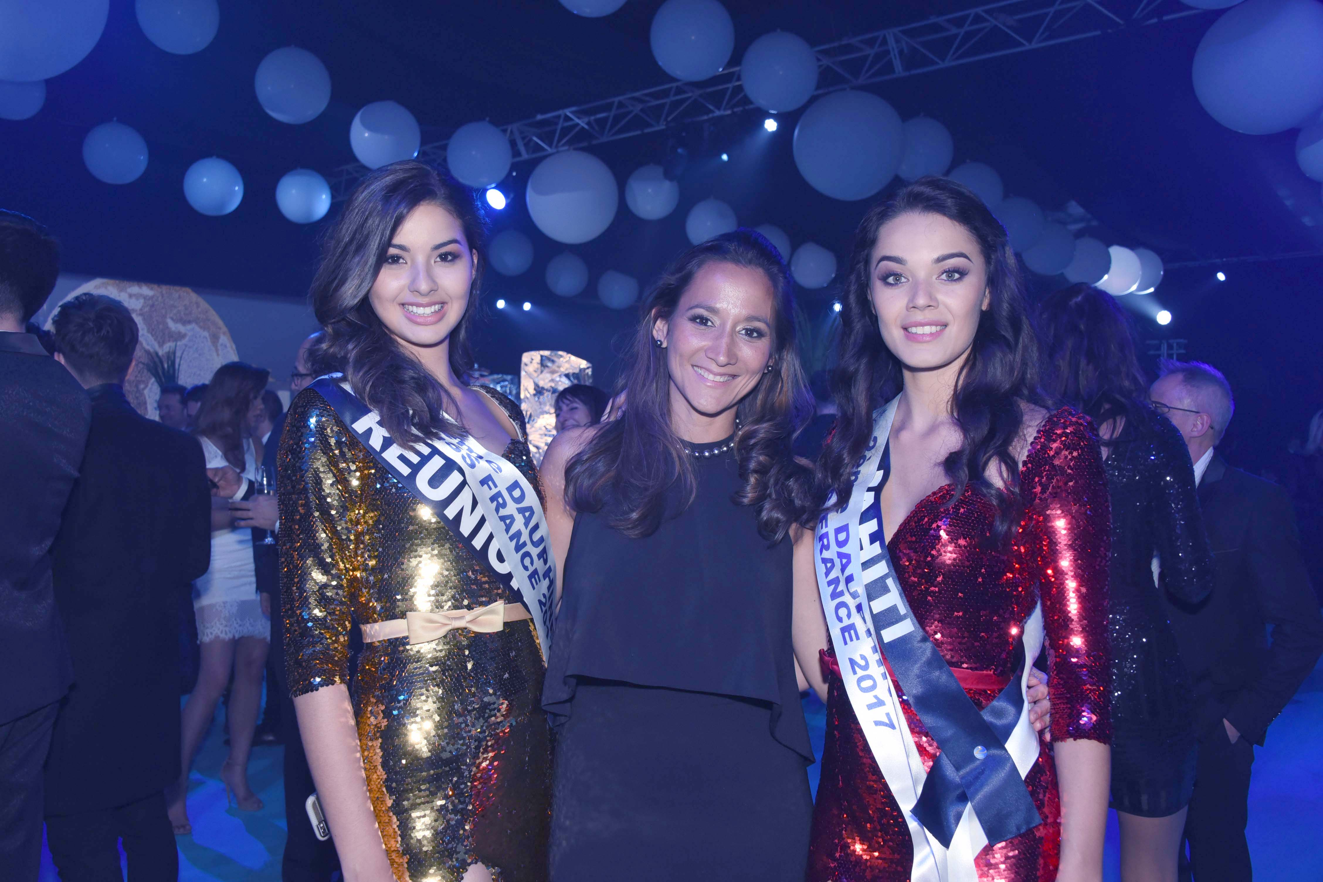 Léiana Faugerat, déléguée Miss France pour Tahiti, avec Miss Réunion et Miss Tahiti